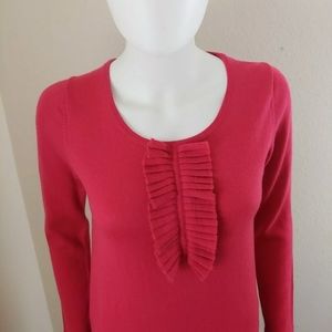 Lacoste Woolmark Blend Bow Detail Red Wool Acrylic Blend Sweater Lacoste 38 or M